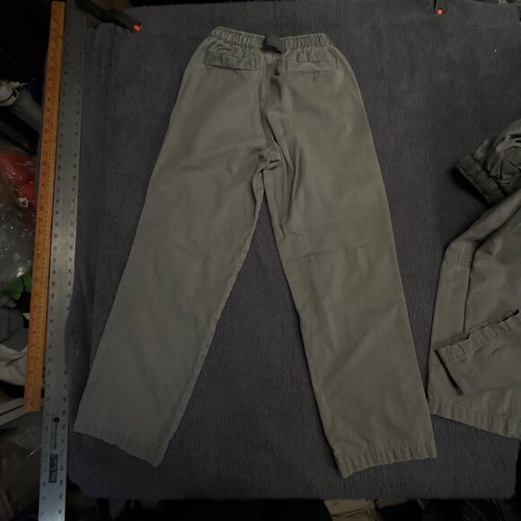 Lands End Boys Medium Size 12s Gray Elastic Waist Cargo Pants Adjustable Belt - Picture 7 of 12